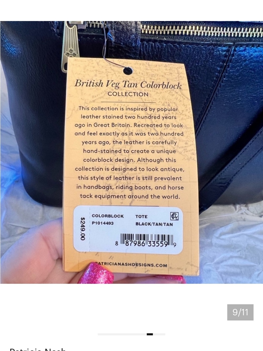 NWT $249 Patricia Nash Purse vegan leather color block - Picture 5 of 6